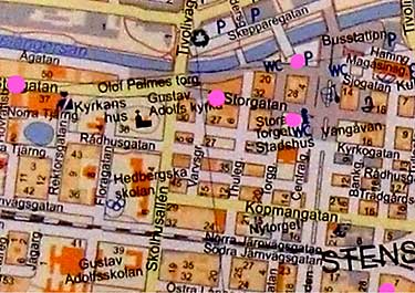 Stillbild ur filmen Animationsaktion, karta över stenstaden Sundsvall
